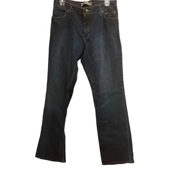 Harley Davidson Vintage Women's Dark Wash Straight Leg Biker Jeans 12‎ LONG - Picture 2 of 9